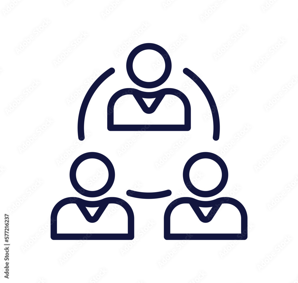 Simple business icon. Collaboration between group of entrepreneurs. Partnership and teamwork for financial success. Cartoon linear vector illustration isolated on white background Simple business icon. Collaboration between group of entrepreneurs. Partnership and teamwork for financial success. Cartoon linear vector illustration isolated on white background