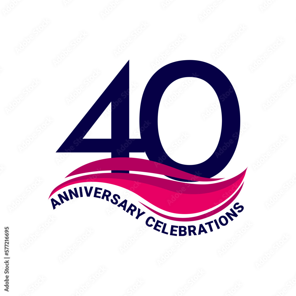40 Years Anniversary Anniversary Template Design Concept With Blue And 40 years anniversary anniversary template design concept with blue and