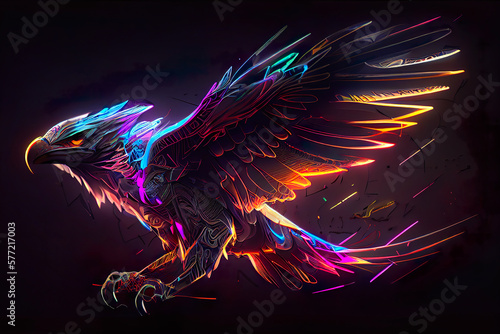 Colorful eagle abstract artwork