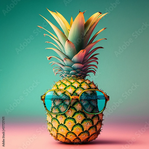 pineapple on a blank background, made with generative AI