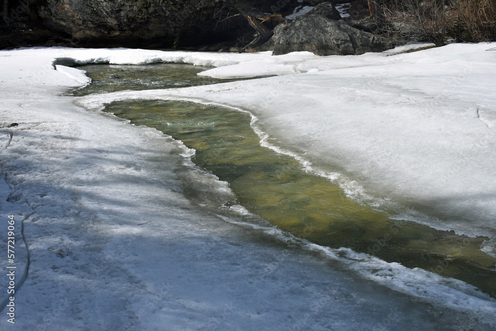 Frozen River Bed Grant Colorado in Winter Frozen River Bed Grant Colorado in Winter