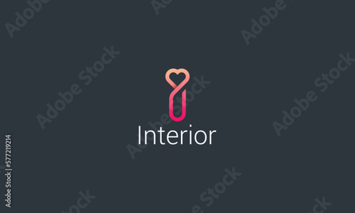Letter i minimal home interior lover logo