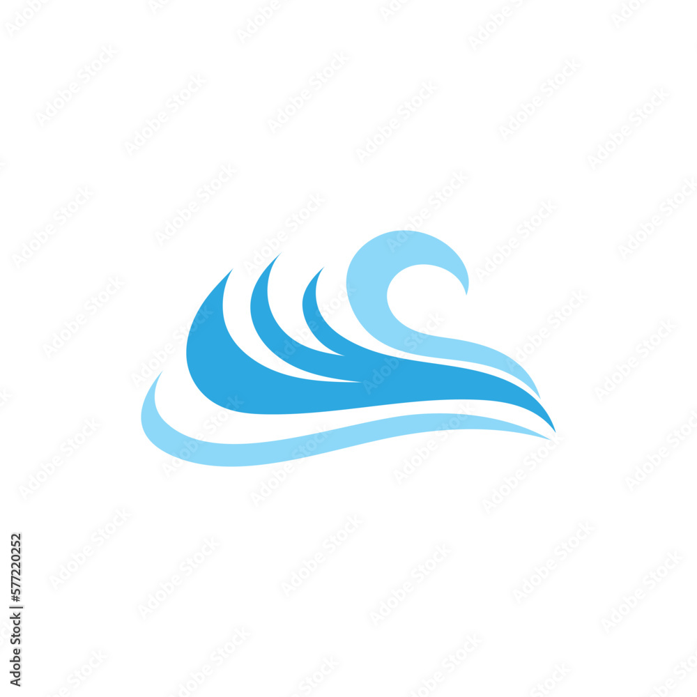 Water wave beach wave logo icon vector illustration design logo