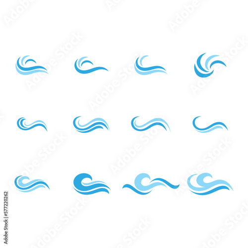 Water wave beach wave logo icon vector illustration design logo