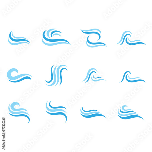 Water wave beach wave logo icon vector illustration design logo