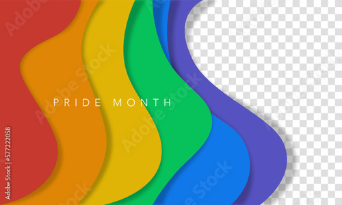 abstract colorful background with wave seemless rainbow. pride month celebration banner in pastel colors.