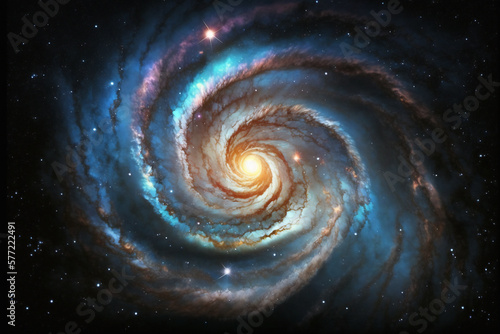 Spiral galaxy in space. Universe, stars and planets, Astronomy.