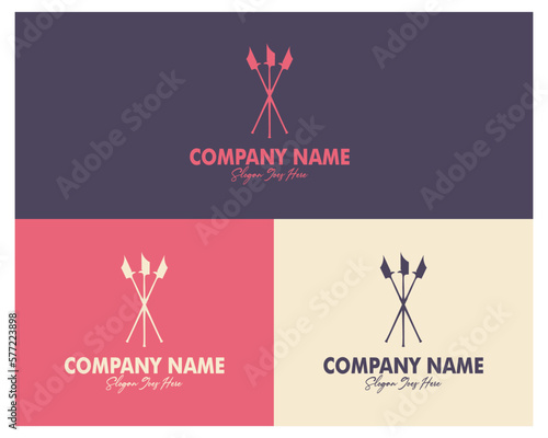 The spear logo set is the best option for badges, emblems, icons, sticker designs, and industrial symbols. The simple design emphasizes strength, courage, and honor. Available in EPS 10 format.