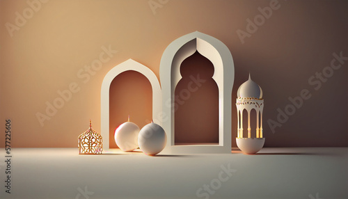 3D Eid Mubarak Design. Banner for islamic banner festivity like eid al adha, fitr, ramadhan, etc. Theme for ramadan or islamic festivity.