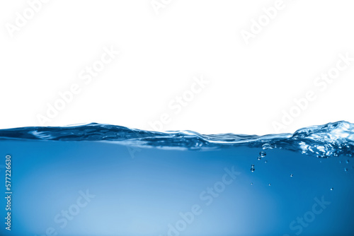 Clear blue water wave on white background