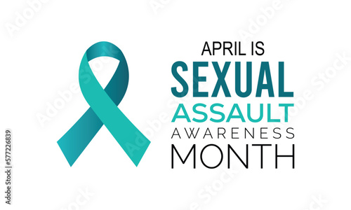 Vector illustration on the theme of SEXUAL ASSAULT AWARENESS MONTH awareness Month of April.Poster , banner design template Vector illustration.