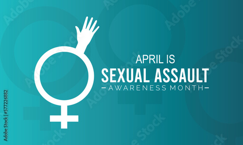 Vector illustration on the theme of SEXUAL ASSAULT AWARENESS MONTH awareness Month of April.Poster , banner design template Vector illustration.