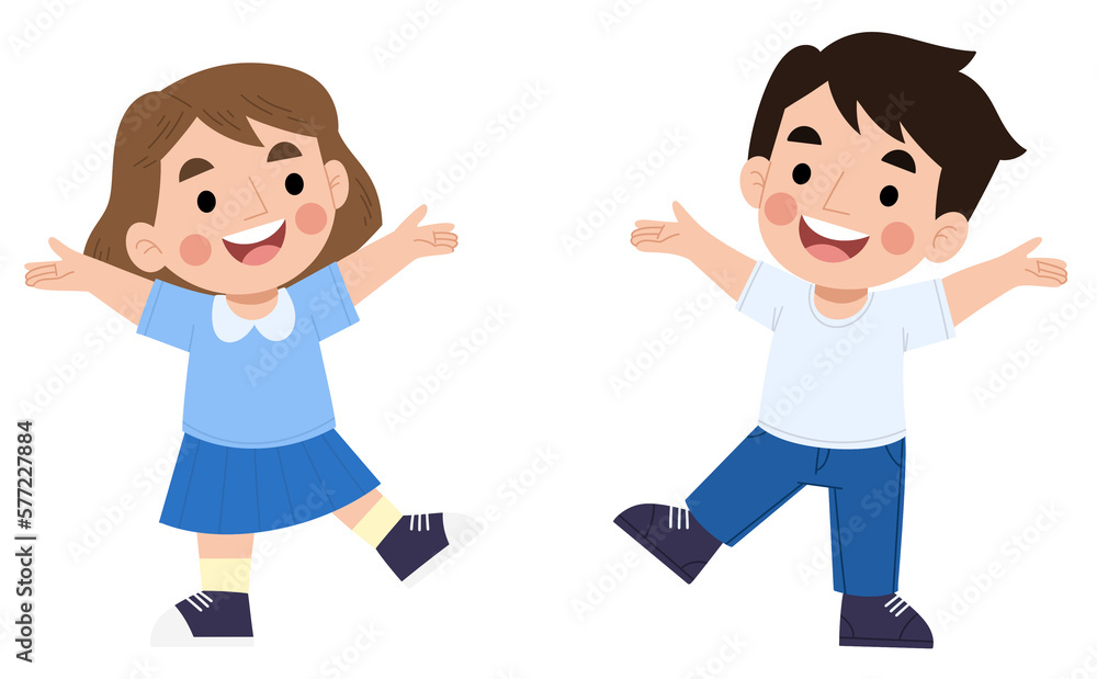 Illustration of cheerful children
