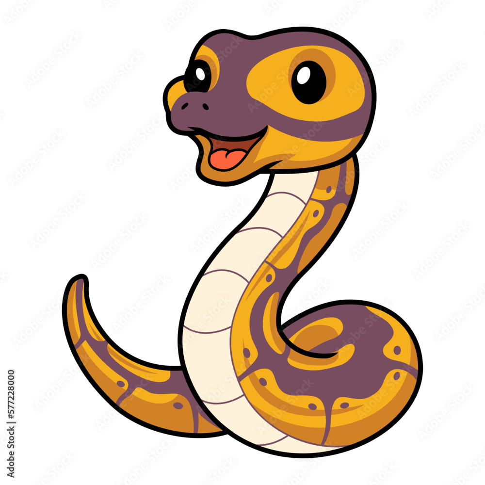 Cute banana ball python snake cartoon