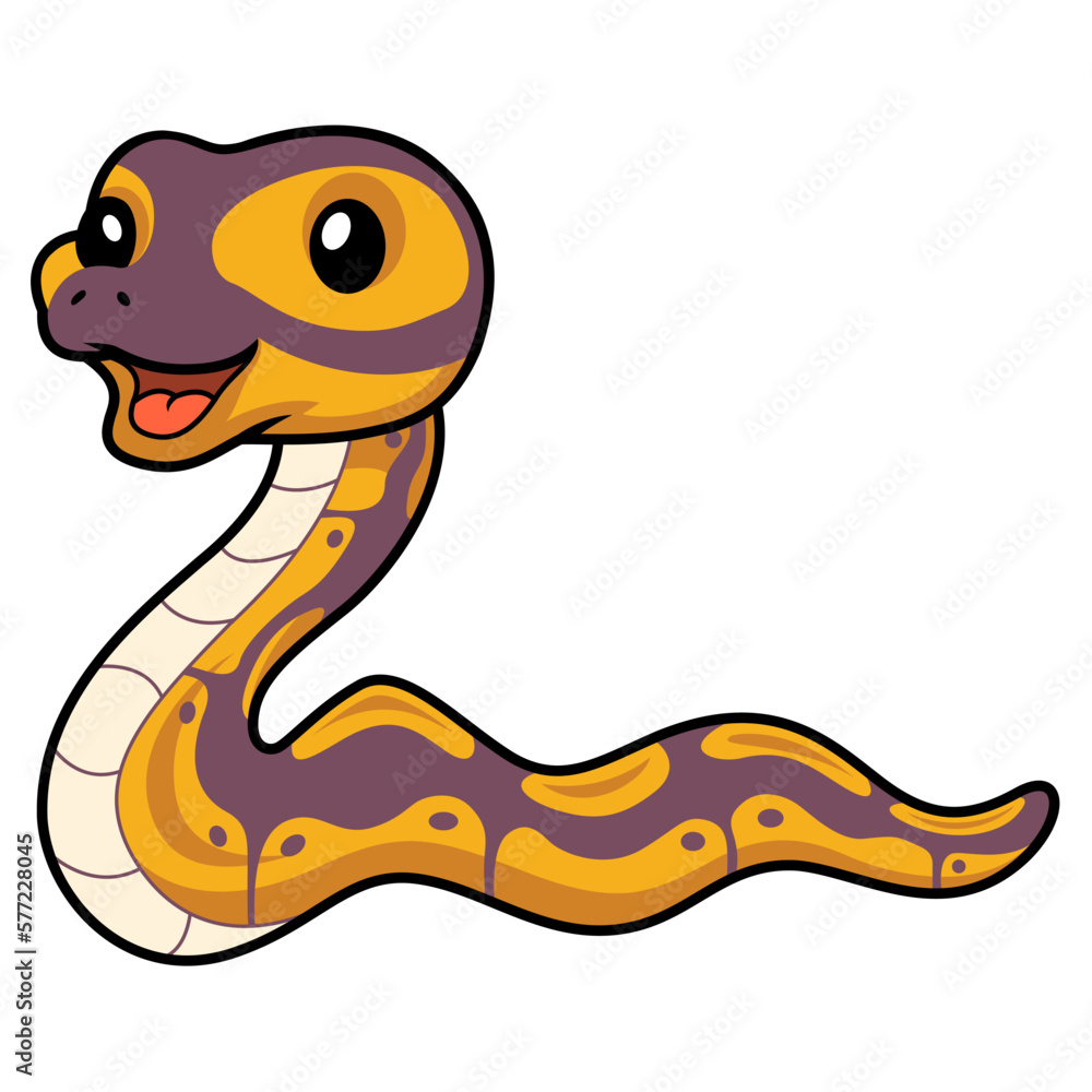 Cute banana ball python snake cartoon Cute banana ball python snake cartoon