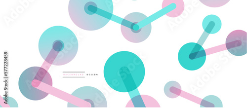 Line points connections geometric abstract background. Circles connected by lines. Trendy techno business template for wallpaper, banner, background or landing