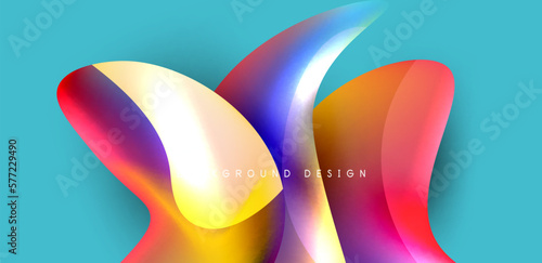 Beautiful liquid shapes with fluid colors abstract background