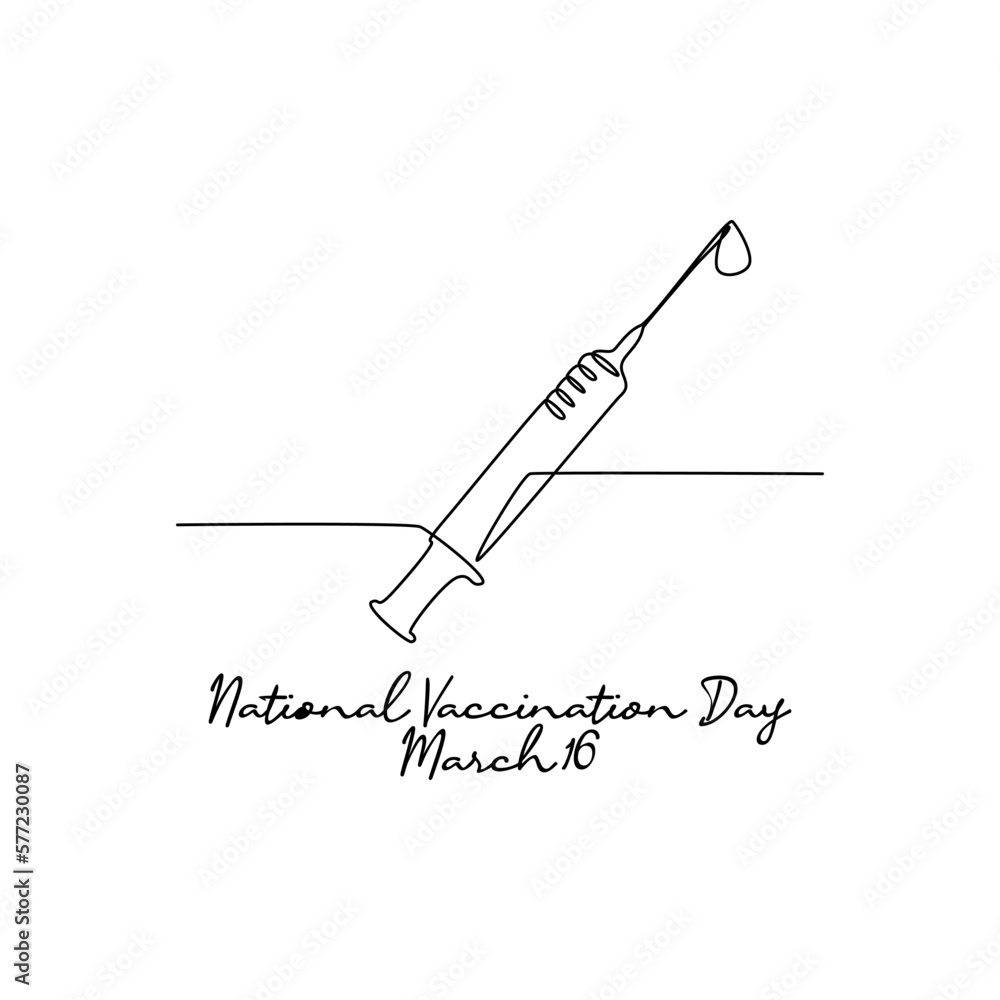 single line art of national vaccination day good for national vaccination day celebrate. line art. illustration. single line art of national vaccination day good for national vaccination day celebrate. line art. illustration.