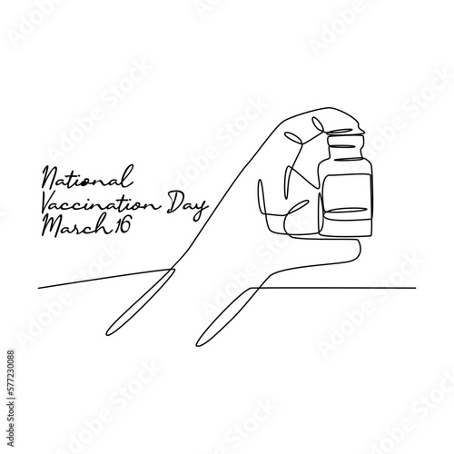 single line art of national vaccination day good for national vaccination day celebrate. line art. illustration.