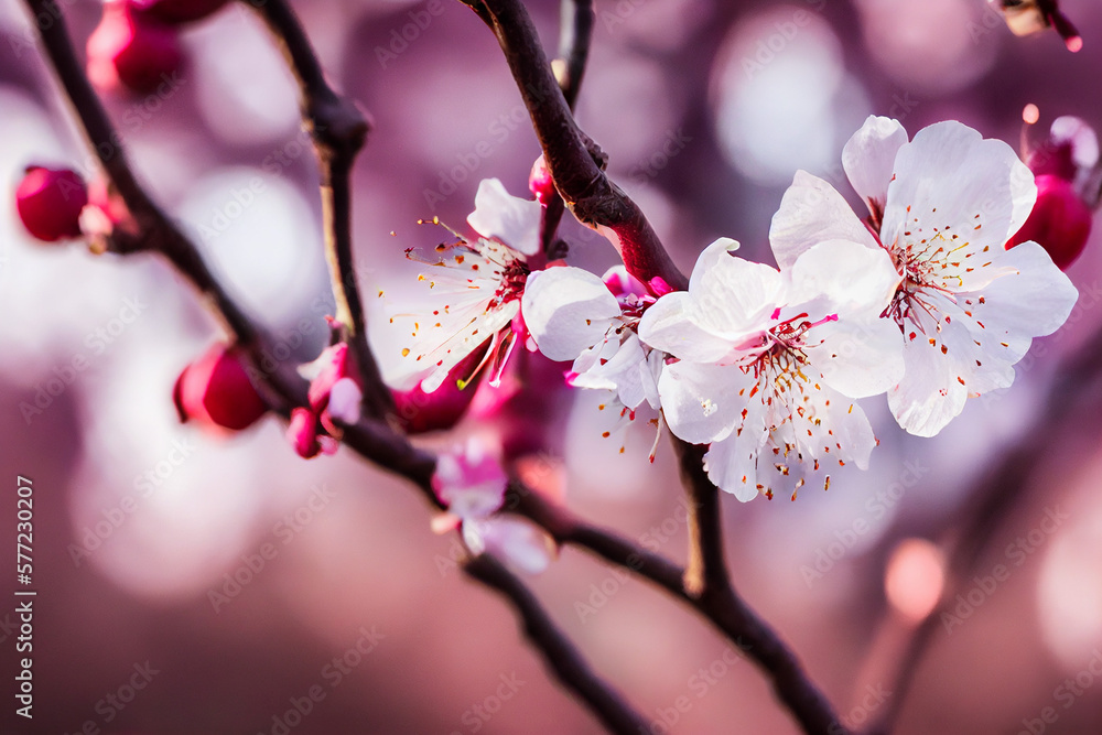 japanese trees with cherry blossom flowers in japan, The Land of the