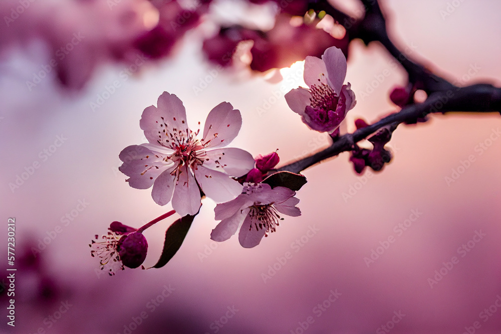 japanese trees with cherry blossom flowers in japan, The Land of the