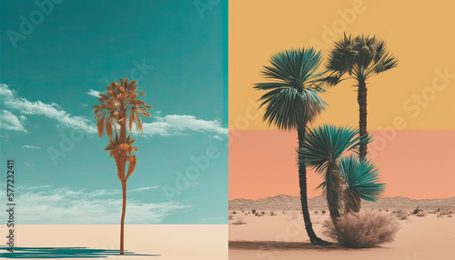Summer time mood and tone background created with generative AI © thatchawong