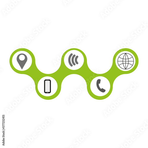 Meatball connected technology icons. Internet communication. Vector illustration.