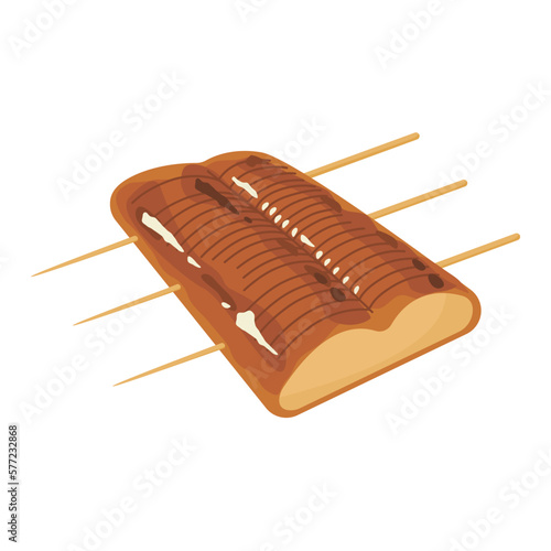 Vector illustration of glaze-grilled eel.