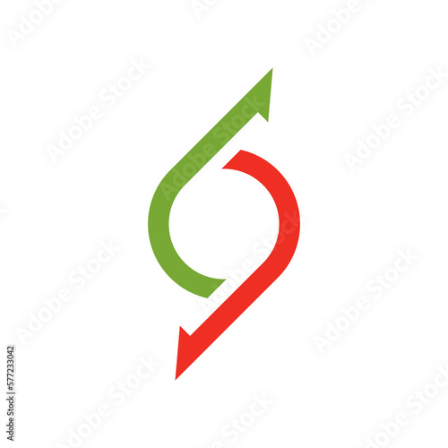 arrows circle logo vector icon illustration