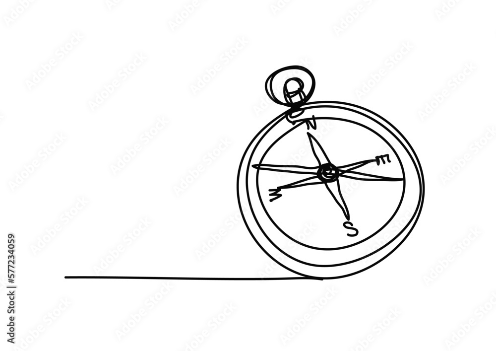 compass , line drawing style , idea concept , Vector Illustration. compass , line drawing style , idea concept , Vector Illustration.