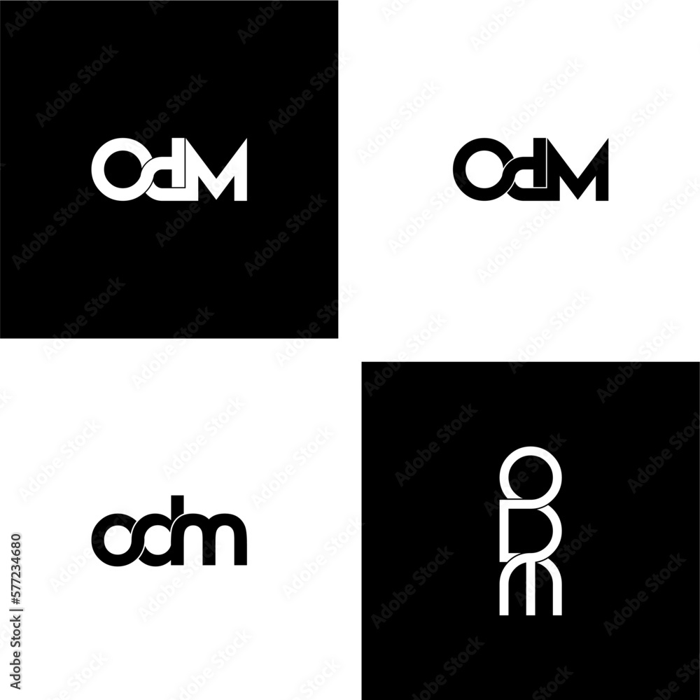 odm initial letter monogram logo design set odm initial letter monogram logo design set