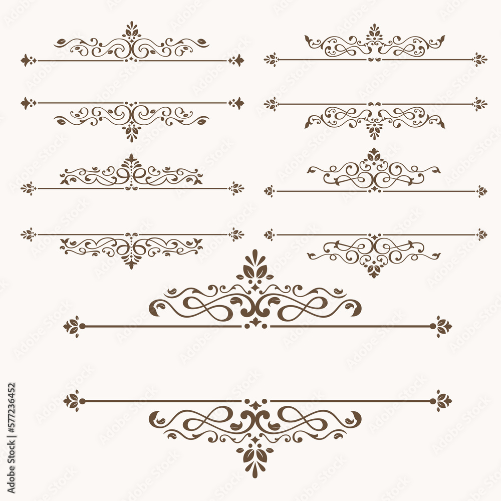 Fototapeta premium set of borders frames ornamental