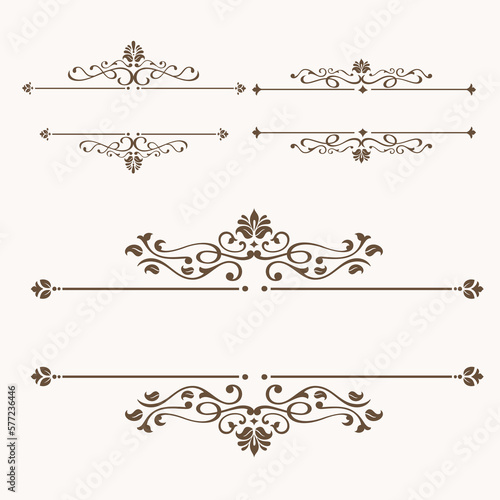 set of borders frames ornamental