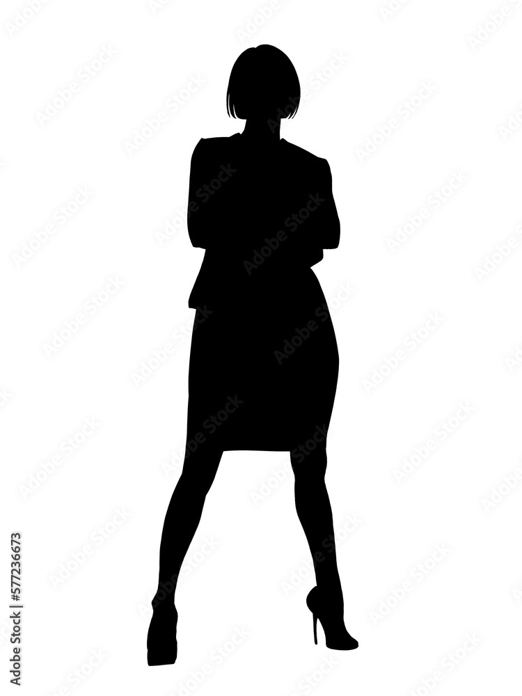 オフィス女性のシルエット オフィス女性のシルエット