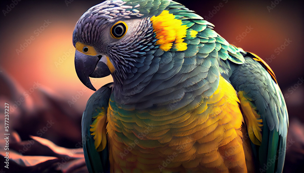 Fototapeta premium Blue and yellow Macaw