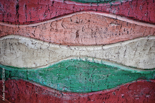background image with colorful wave pattern on cement wall.
