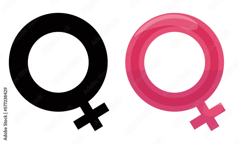 Set with woman symbol in dark silhouette and pink design, Vector illustration Set with woman symbol in dark silhouette and pink design, Vector illustration