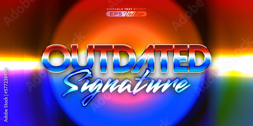 Retro editable text effect style outdated signature futuristic 80s vibrant theme with experimental background, ideal for poster, flyer, social media post with give them the rad 1980s touch