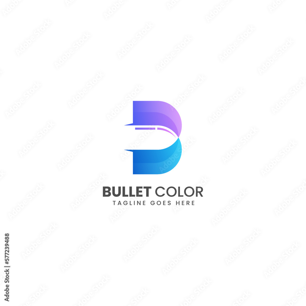 Vector Logo Illustration Letter B Gradient Colorful Style.