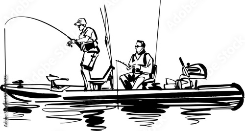 kayak fishing on the lake