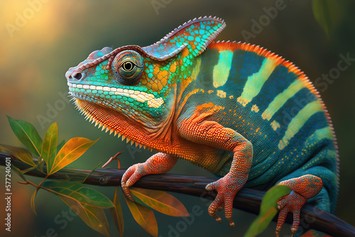 Colorful Chameleon  generative AI