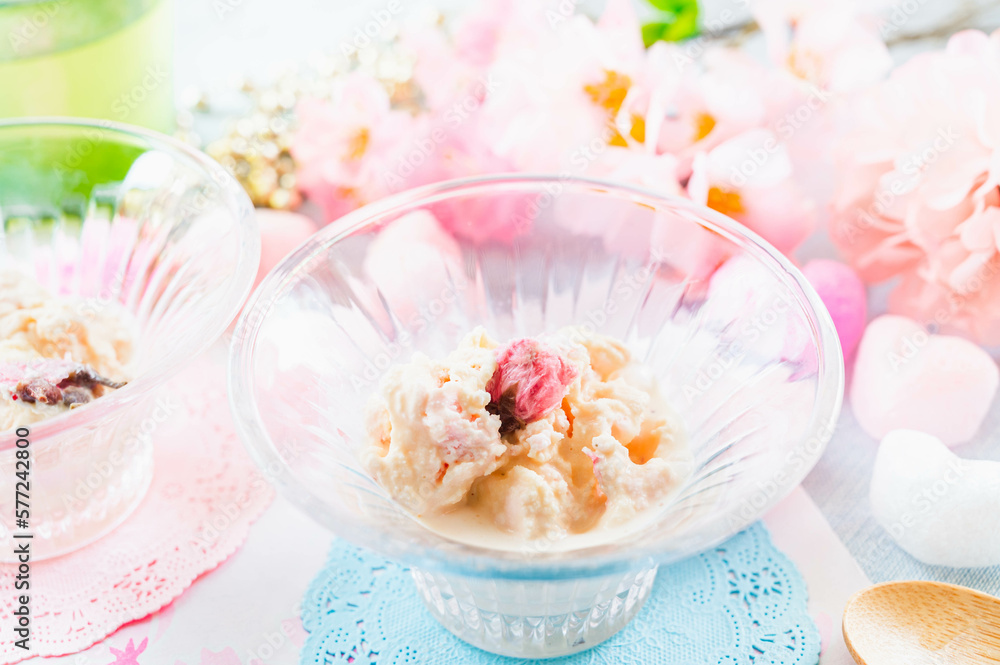 サクラの花のアイスクリーム サクラの花のアイスクリーム