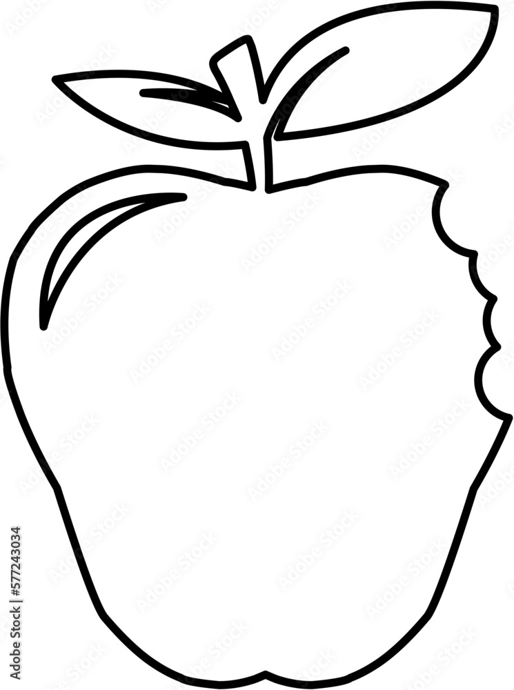 Apple Silhouette Outline Vector