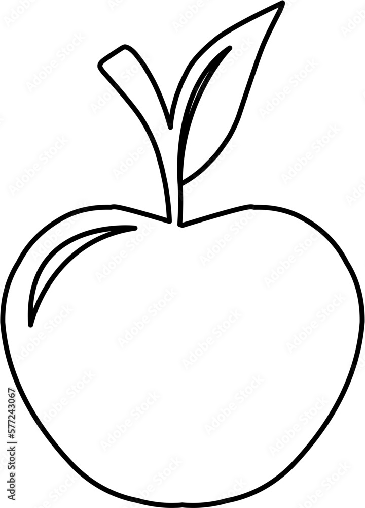 Fototapeta premium Apple Silhouette Outline Vector