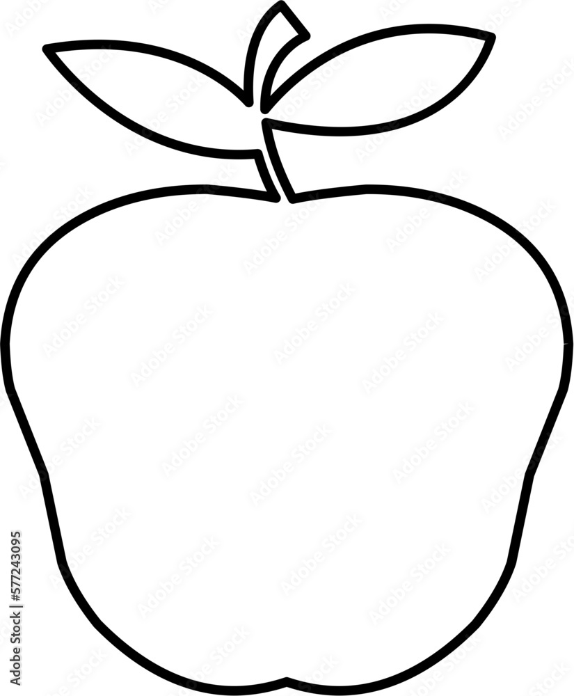 Apple Silhouette Outline Vector