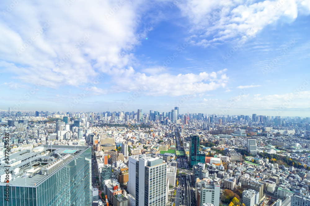 東京　渋谷から望む都市風景