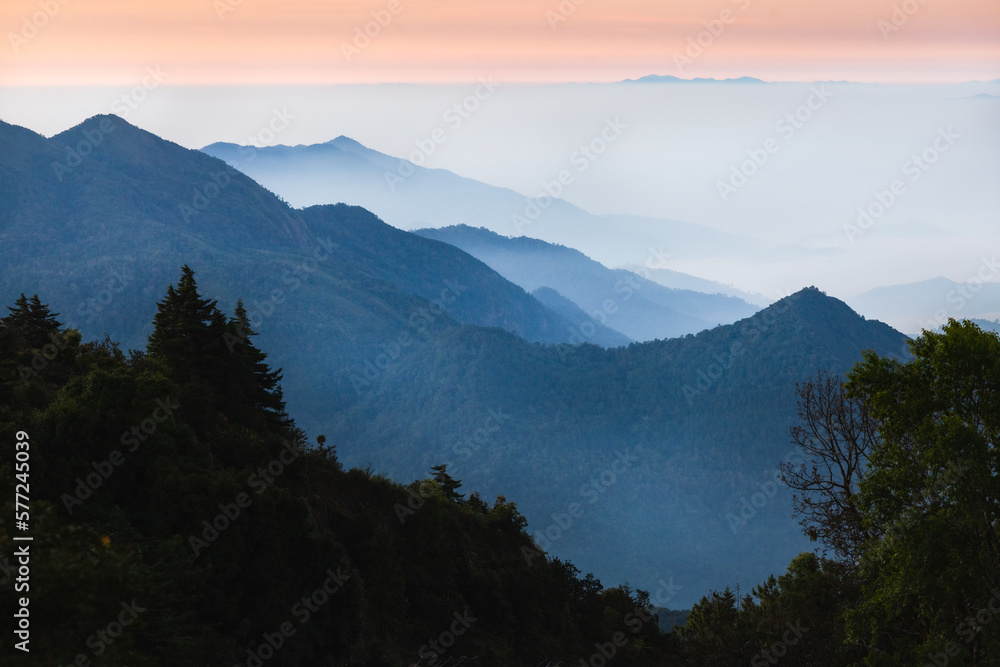 mountain range in the morning beautiful landscape