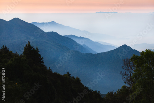 mountain range in the morning beautiful landscape