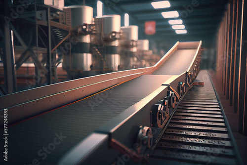 Conveyor or conveyor belt in a factory or enterprise warehouse