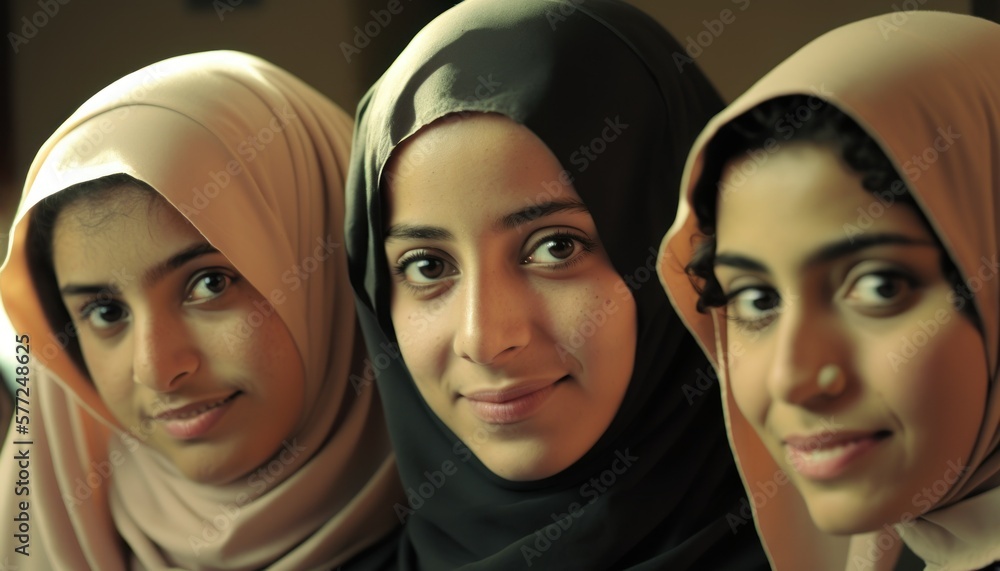 Group of Diverse and Empowered Middle Eastern Youth Female High School Students Working Together in Environmental Club : Power of Collaboration in Clubs, Sports Teams (generative AI) Group of Diverse and Empowered Middle Eastern Youth Female High School Students Working Together in Environmental Club : Power of Collaboration in Clubs, Sports Teams (generative AI)